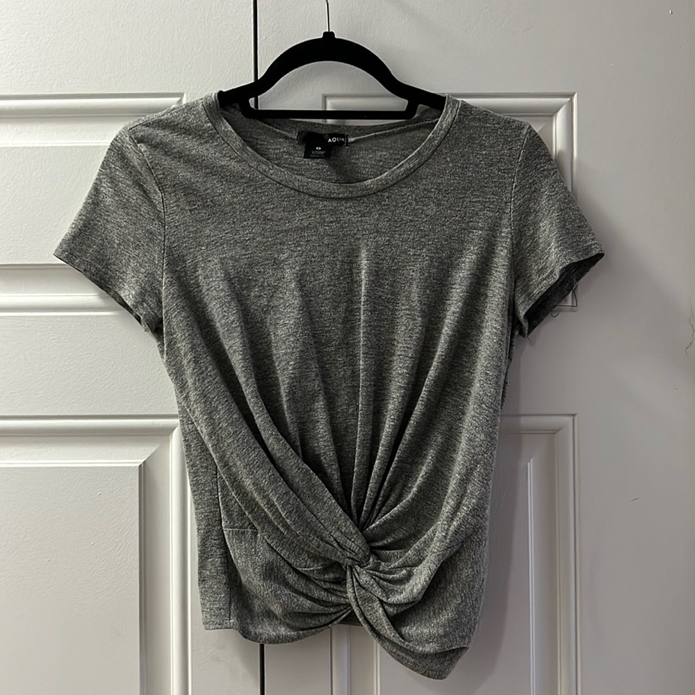 Small Aqua cropped T-shirt